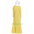Frilled abaya dress with pintucks- lemon yellow Frilled abaya dress with pintucks- lemon yellow
